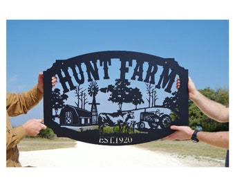 Family Name Custom Metal Farm Sign, Personalized Farming Sign LMW-16-15