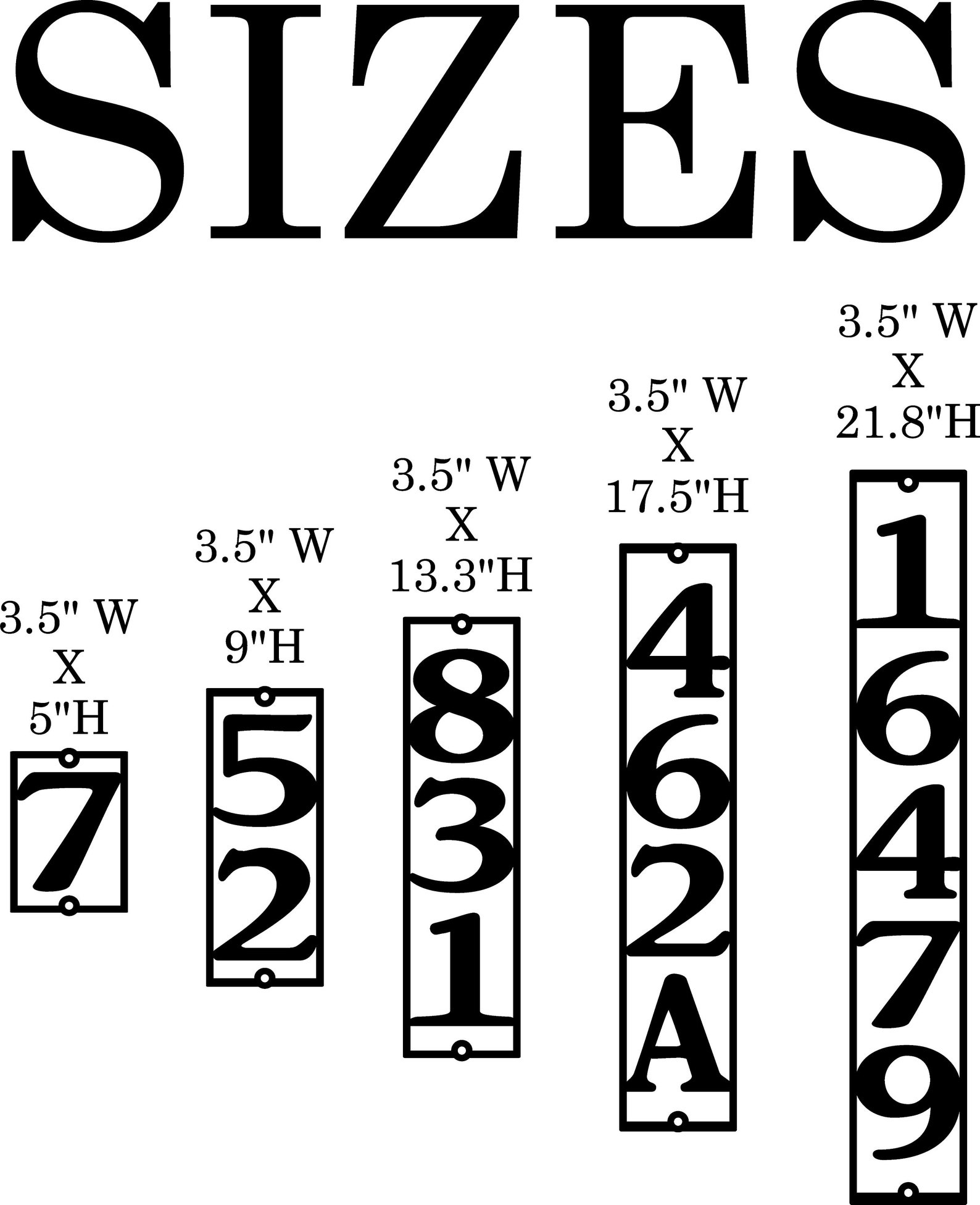 Metal Mailbox Numbers 3.5 Inch Vertical Address Sign Etsy