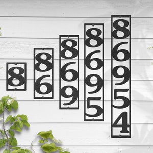 Vertical Metal Home Numbers, Heavy Duty House Address Sign