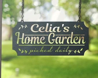 Personalized Garden Sign ~ Picked Daily Metal Hanging Sign