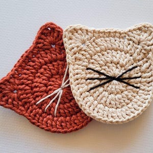 Kitty Coaster Crochet Pattern PDF – Cute Cat Mug Rug, Kawaii Crochet Home Decor, Beginner Amigurumi Style Tutorial, Instant Download