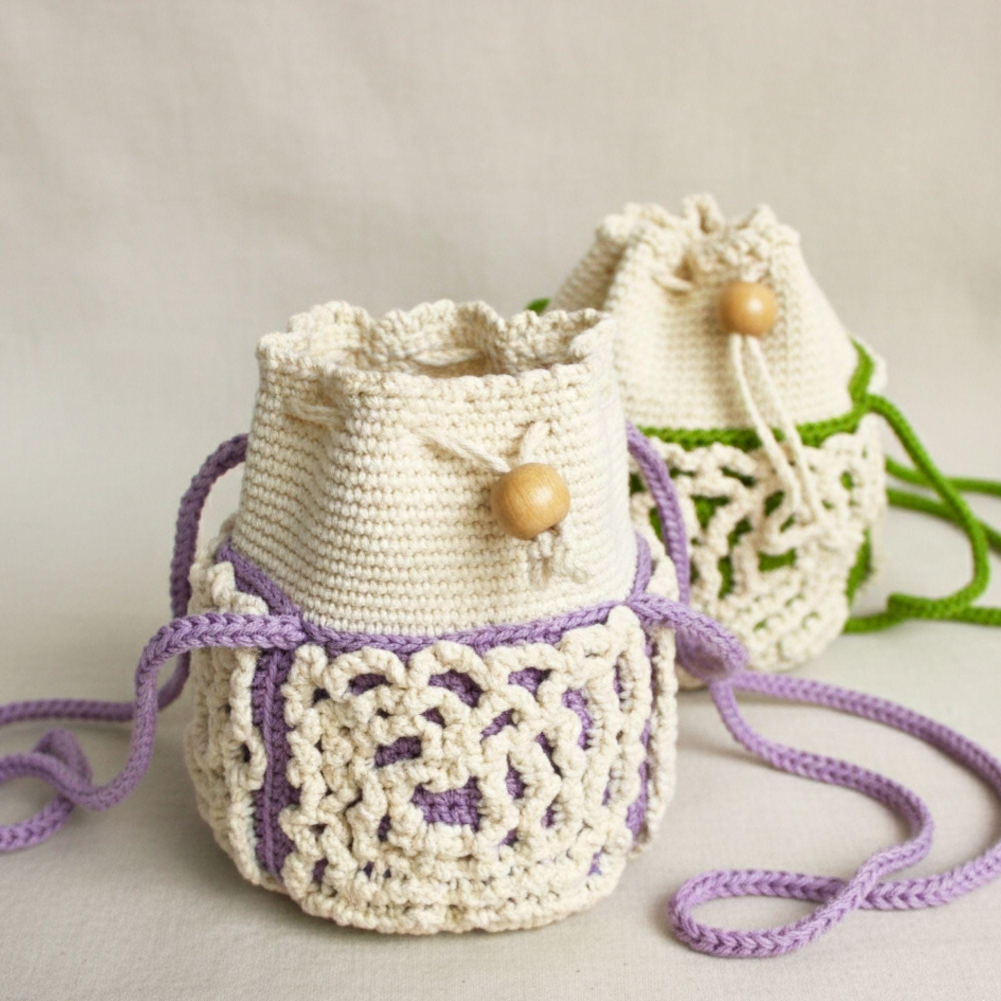Easy Crochet Drawstring Bag Pattern PDF | Beginner Mini Pouch Purse ...