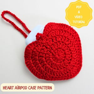 Crochet Heart AirPods Case Pattern: Beginner-Friendly Keychain (PDF Digital Download)
