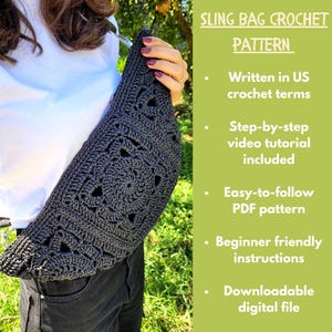 Close-up of the boho crochet crossbody bag texture – detailed stitch work from the granny square bag pattern.
