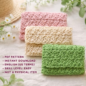 Modèle PDF de portefeuille au crochet, porte-cartes facile, adapté aux débutants, cadeau de fête des mères pour elle, téléchargement immédiat