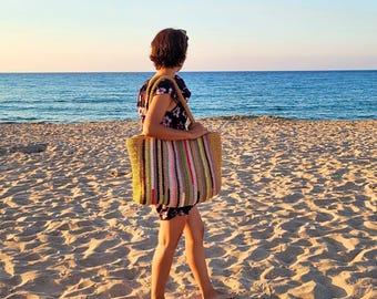 Crochet Weekender Bag – Handmade XL Summer Tote | Boho Vacation Bag