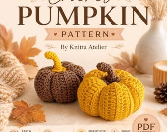 Crochet Pumpkin Pattern PDF, Fall Crochet Decor, Beginner Pumpkin Pattern, Halloween Decor, Thanksgiving Crochet, US Terms