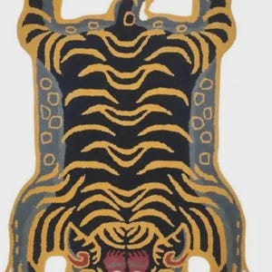 Hand-Tufted Wool Tibetan Tiger Rug: Soft Boho Decor