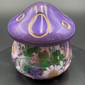 Handmade Resin Mushroom Jar for jewelry and other small items-Purple