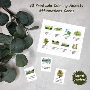Affirmationskarten für Angst, Bewältigung von Ängsten Affirmationen, druckbare Affirmationskarten für Angst, beruhigende angstdruckbare Karten