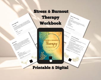 Stress & Burnout Therapy Workbook: Mental Health, Coping Tools (PDF)