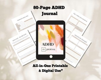 ADHD Journal: Self-Reflection Prompts for Focus & Emotional Regulation (Digital Download)