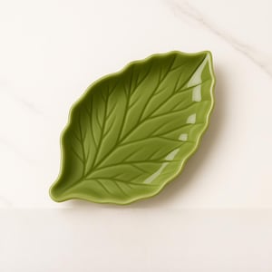 Porte-cuillère avec feuilles vertes, pour plaque de cuisson, céramique, porte-ustensiles de cuisine, porte-ciseaux, accessoires de décoration de cuisine, 1/2 pièces
