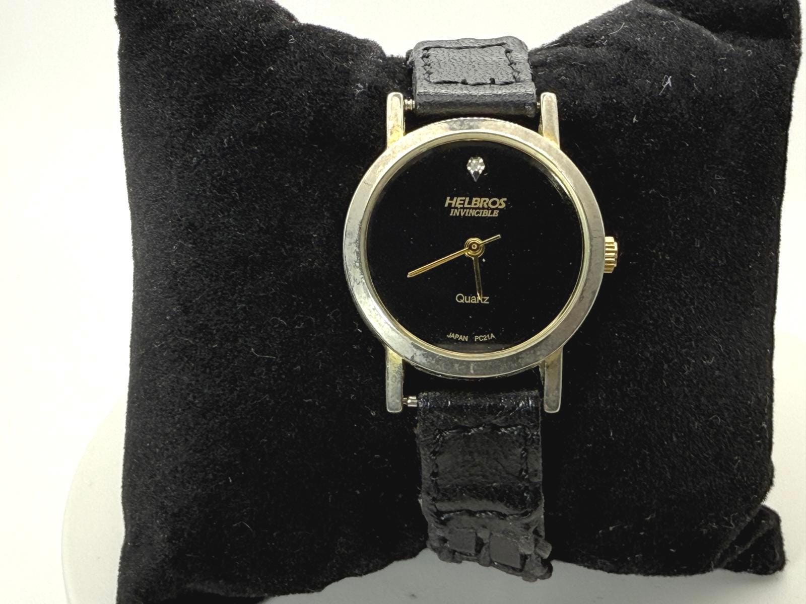Helbros HB242023SSBK Black Quartz Mother of Pearl Dial Women Wristwatch (0075) Helbros Quartz Watch - Etsy main image 3