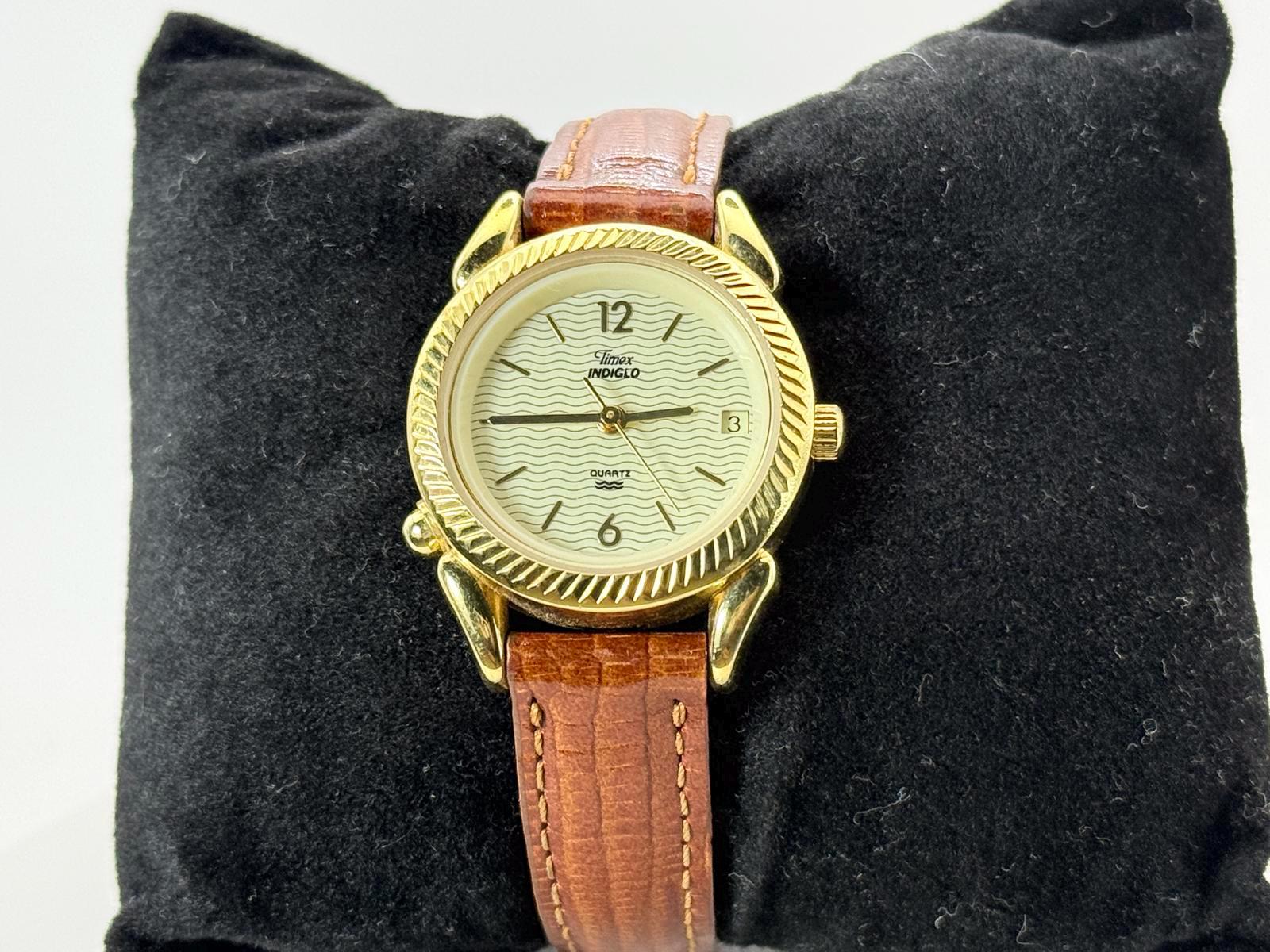 Analog Quartz Watch with Antique Gold Alloy Case and Distressed PU Leather Strap Leather Band Gold Case Vintage Wristwatches for sale - eBay main image 4