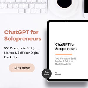 ChatGPT Prompts for Solopreneurs | Digital Product, AI Prompt Pack for Small Business, Productivity & Content Creation Tools