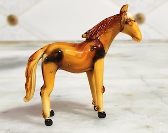 ブルームラーノガラスの馬の彫刻：本物のイタリア製装飾品 - Etsy 日本