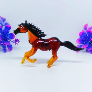Murano Glass Running Horse Sculpture Handmade Glass Horse Figurine Desktop Decor Horse Beautiful Horse Gift Item Blowing Horse Animals Gift