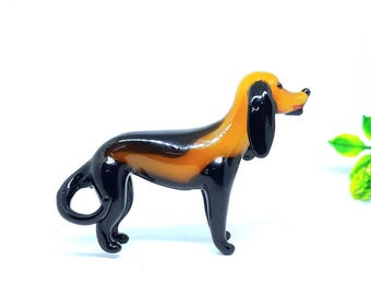 バルーンドッグの置物、2インチの青いランプワークガラスの犬 - Etsy 日本