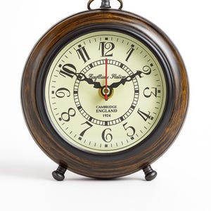 Wooden Table clock with 6 inch Desk Clock Office Desk Organizer Handmade Table Clock Office desk Clock