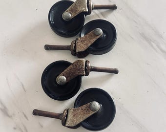 Vintage 2" Bassick Wheels Casters w/ Posts Bakelite Bundle of 4 USA BxA