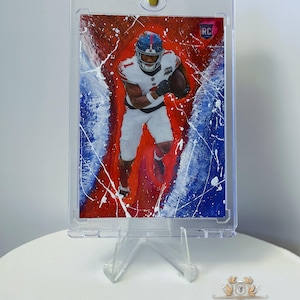 Malik Nabers Custom Painted Football Card | Hand-Painted Fan Art Collectible | Unique Sports Gift