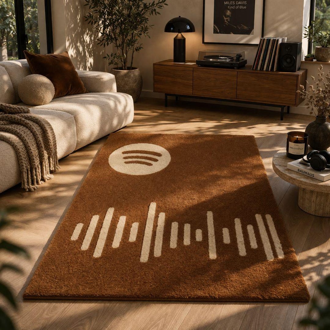 Levitating Rug Hand Tufted Rug, Modern Music Wave Inspired Carpet, Unique Soundwave ...