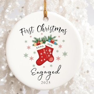 First Christmas Engaged Ornament, Engagement Gifts, 1st Christmas Engaged Keepsake, Bauble Gifts, Gifts for New Couple