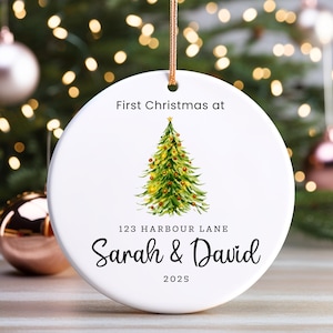 Personalized New Home Ornament, First Christmas in Our New House, New Home Bauble, New Home Gift, New Home Decor, Custom Home Ornament