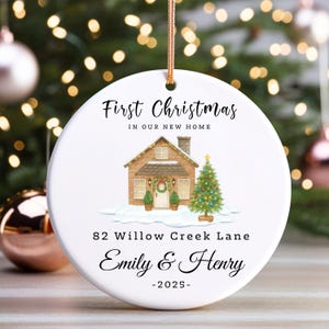 Personalized New Home Ornament, New Home Gift, New Home Decor, Custom Home Ornament, First Christmas in Our New House, New Home Bauble
