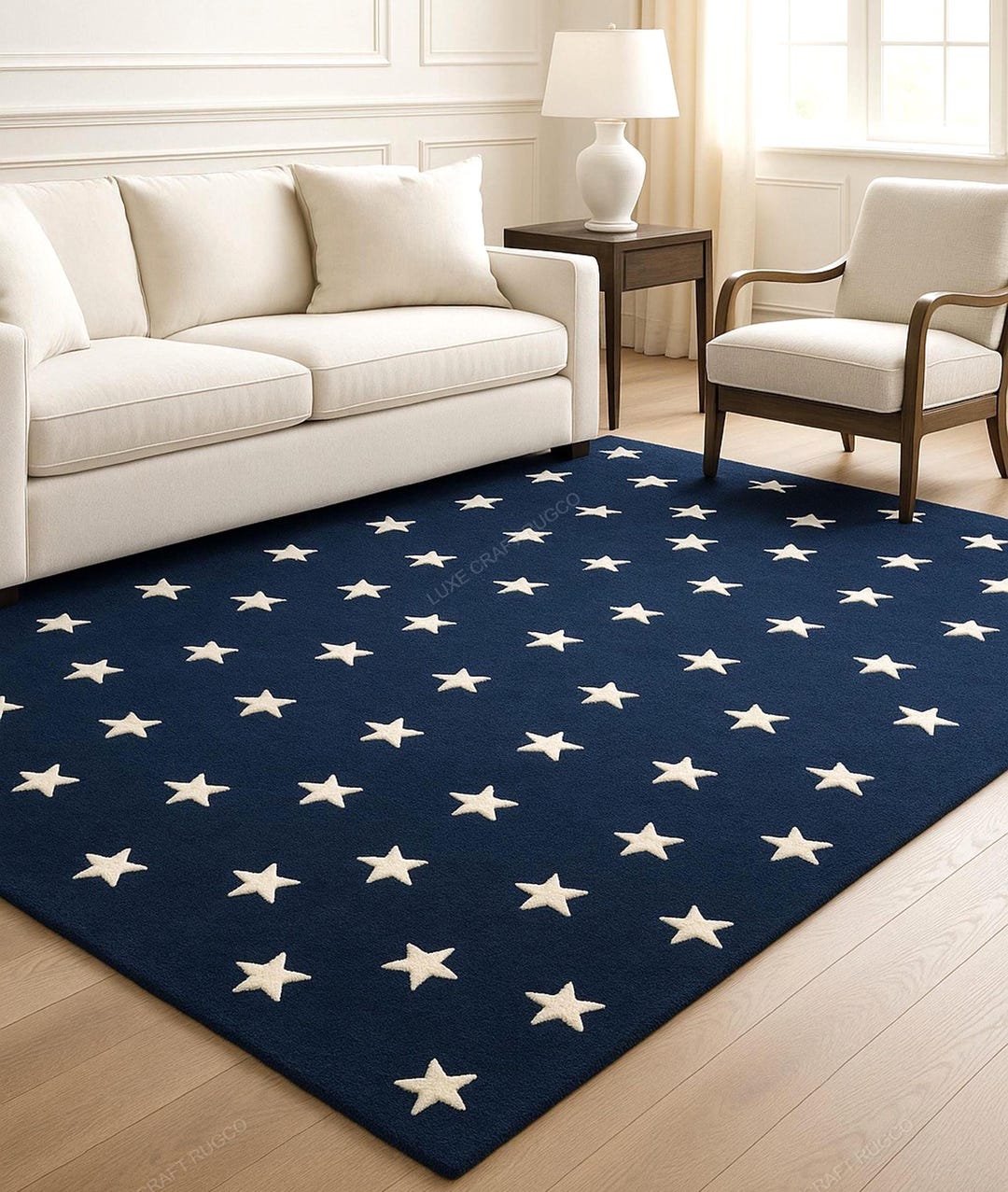 Star Area Rug Navy Blue Star Area Rug, Kids Nursery Rug, Star Pattern Carpet, Baby ...