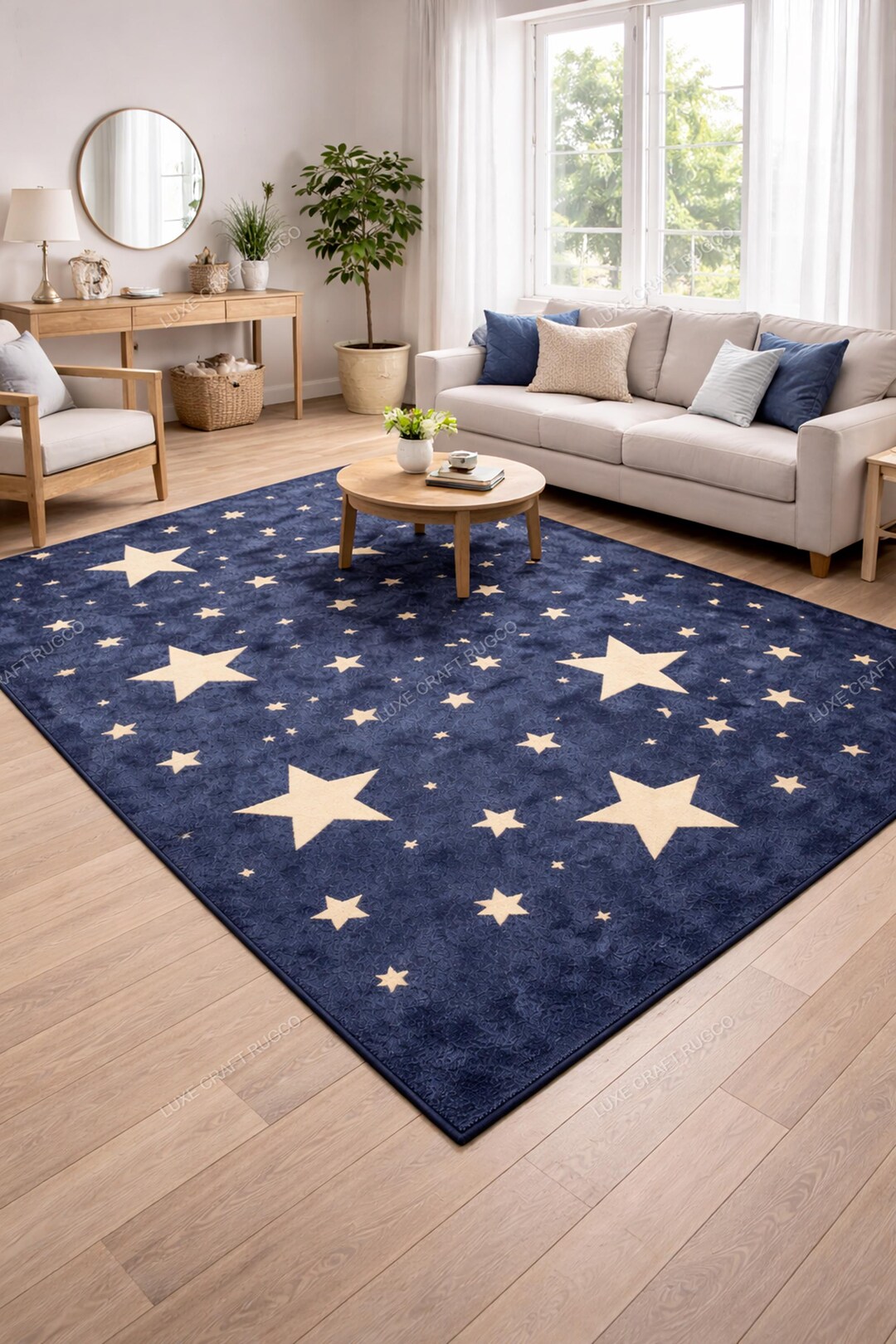 Star Area Rug Handmade Wool Star Area Rug, Navy Blue Kids Room Carpet - Etsy