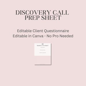 Discovery Call Prep Sheet | Editable Canva Template for Coaches & Freelancers