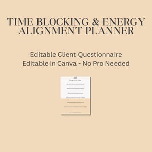 Time-Blocking & Energie Alignment-Planer | Strukturieren Sie Ihre ideale Woche (bearbeitbare Canva-Vorlage)