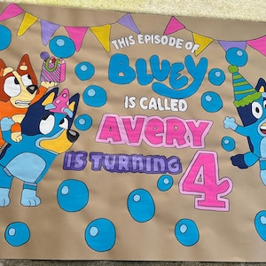 Blue Dog Birthday Banner