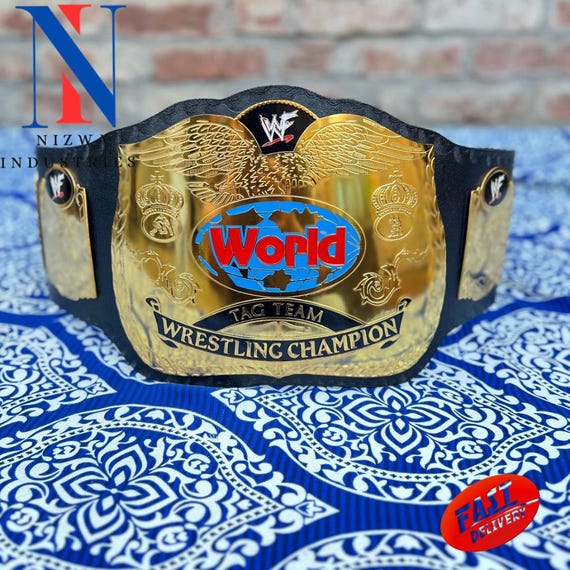 WORLD TAG TEAM Wrestling Championship Replica Title Adult Size Belt Brass/Zinc/2mm/4mm