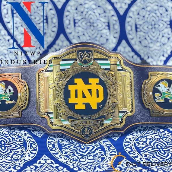 NOTRE DAME FIGHTING Irish Legacy Wrestling Championship Replica Title Belt 2mm/4mm