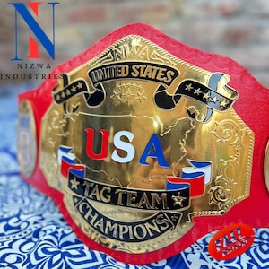 USA Tag Team Championship Wrestling Heavyweight Replica Title Adult Size Belt 2mm/4mm Brass/Zinc