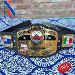 DOMED GLOBE World Heavyweight Championship Replica Adult Size Belt Brass/Zinc/2mm/4mm