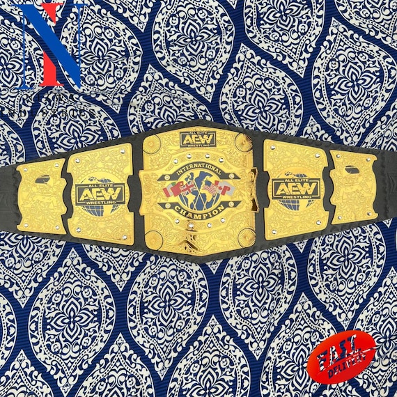 ALL ALITE International Championship Wrestling Replica Title Adult Belt Brass 2mm/4mm Brass/Zinc