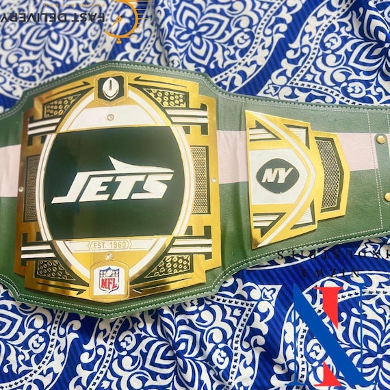 NEW YORK JETS Lagacy Wrestling  Champion Adult Size  Replica Belt  Brass/Zinc/2mm/4mm