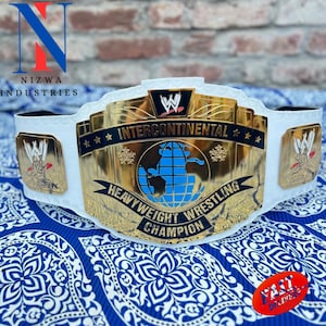 INTERCONTINENTAL  HEAVYWEIGHT WRESTLING Championship Replica Adult Size Belt Brass/Zinc/2mm/4mm