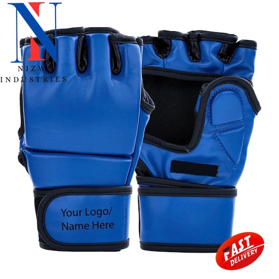 Leather MMA Training Gloves: Half Finger Martial Arts, Kickboxing, Sparring