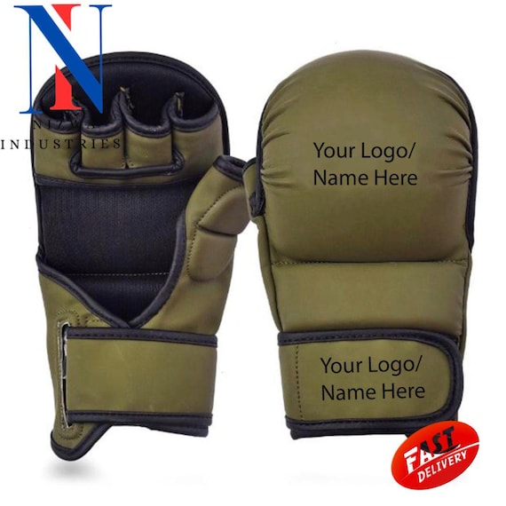 Custom Leather MMA Training Gloves: Half Finger Design, Kickboxing Sparring Gear