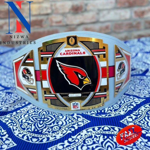 Arizona Cardinals World Heavyweight Championship Wrestling Replica Title Aduld Size Belt Brass/Zinc/2mm/4mm