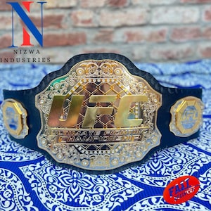 ULTIMATE FIGHTING Championship Replica Title Dual Plate Adult Size Belt Brass/2mm/4mm