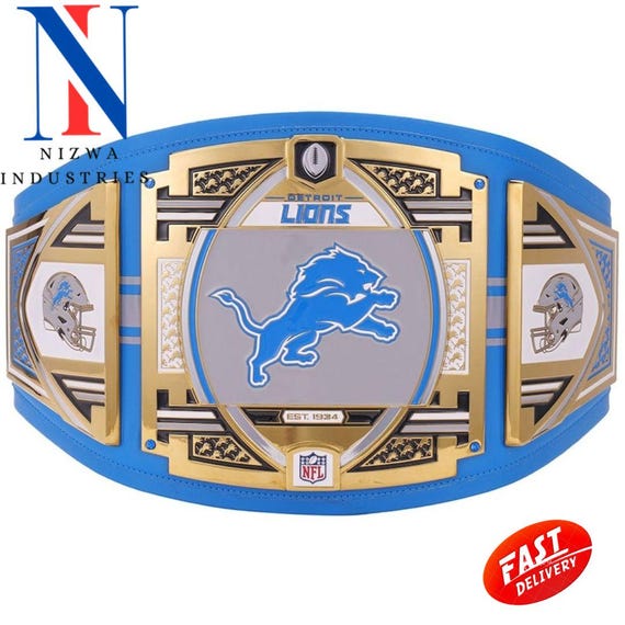 Detroit Lions Championship Belt Replica Title belt Brass Zinc 2mm 4mm