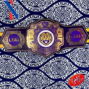 LSU Tigers Legacy Championship Wrestling, aangepaste replica titelriem 2 mm/4 mm messing/zink