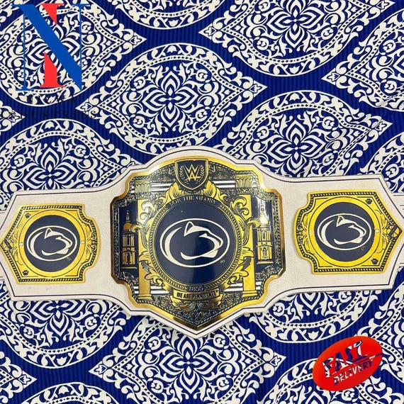 PENN STATE NITTANY Lion Legacy Wrestling Championship Replica Adult Belt Brass/Zinc 2mm/4mm