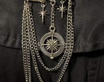 Stray Kids Safety Pin Handcrafted Brooch (1 or 2pc set) | Concert Accessory | Kpop | Chain Brooch | SKZ Stay